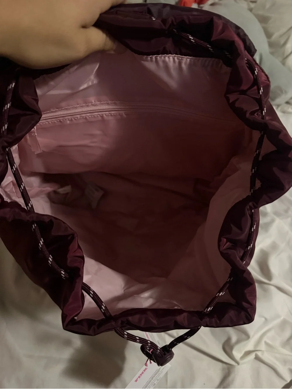 PINK Victoria's Secret Kids Burgundy Puffer Jacket with Utility Buckles